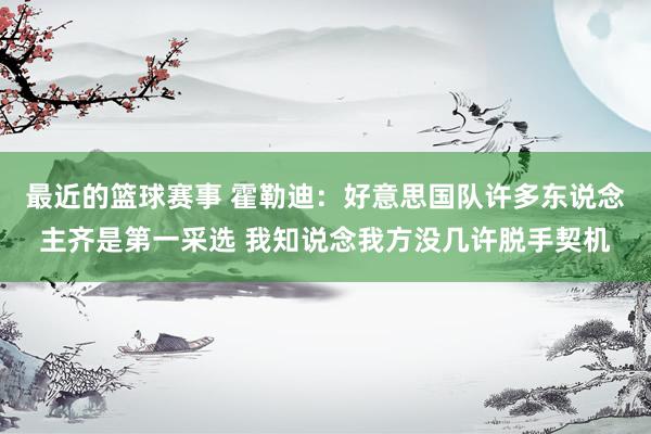 最近的篮球赛事 霍勒迪：好意思国队许多东说念主齐是第一采选 我知说念我方没几许脱手契机