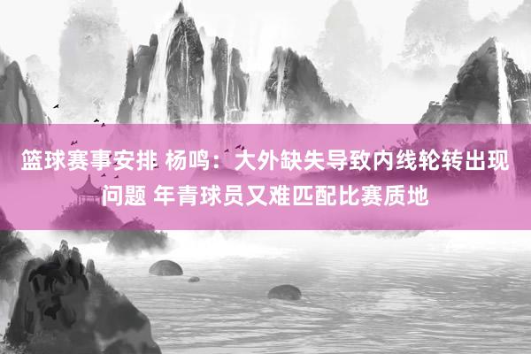 篮球赛事安排 杨鸣：大外缺失导致内线轮转出现问题 年青球员又难匹配比赛质地